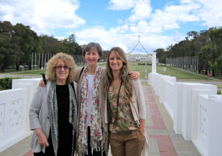 L-R: Professor Linda Briskman, Dr Caroline Fleay and Dr Lisa Hartley in Canberra